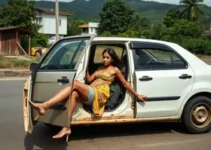 mulher jogada para fora de carro em movimento