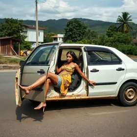 mulher jogada para fora de carro em movimento