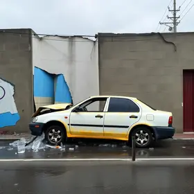 carro atinge muros