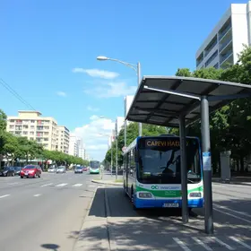 ponto de ônibus na Avenida Jones dos Santos Neves